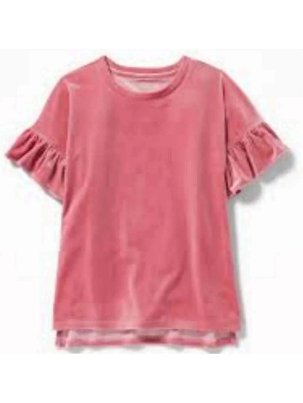 Old Navy Ruffle Velvet Sleeve Top Tyrell Rose Size XL (14)